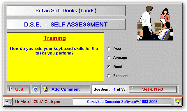 Sample - Display Screen Self-Assessment Question
